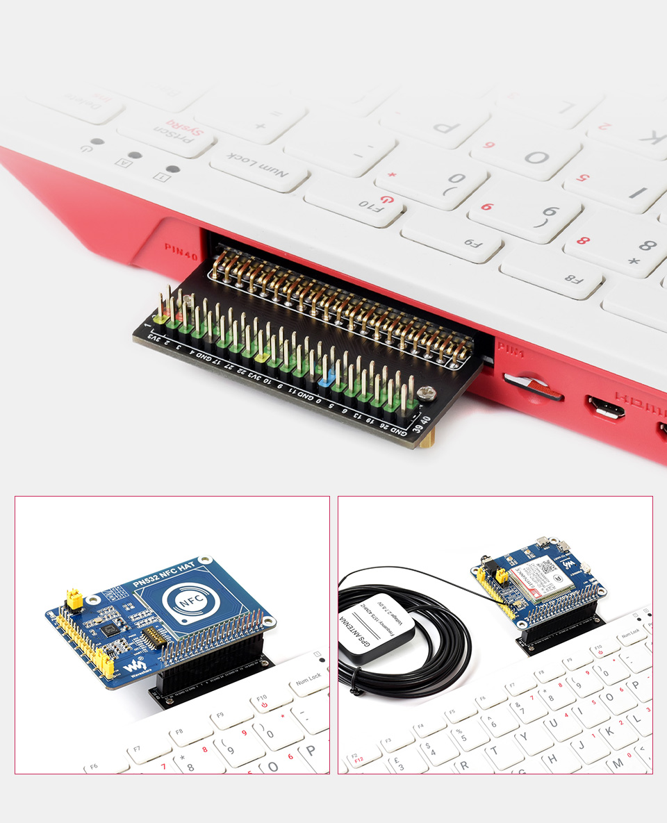 树莓派Raspberry Pi 400接口转接模块接入各种扩展板