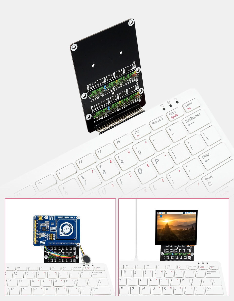 树莓派Raspberry Pi 400接口转接模块接入各种扩展板