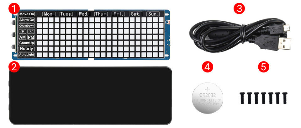LED 静音电子时钟配置清单