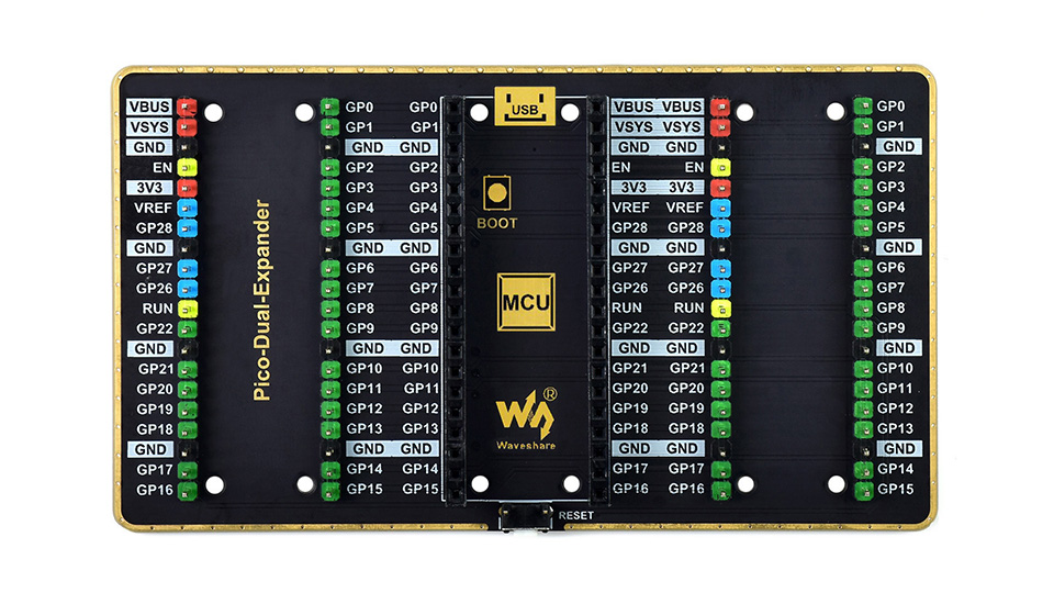 树莓派 Pico 接口外扩板沉金工艺，稳定性更好