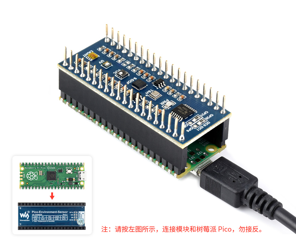 树莓派 Pico 环境传感器扩展板基于树莓派 Pico 接口设计