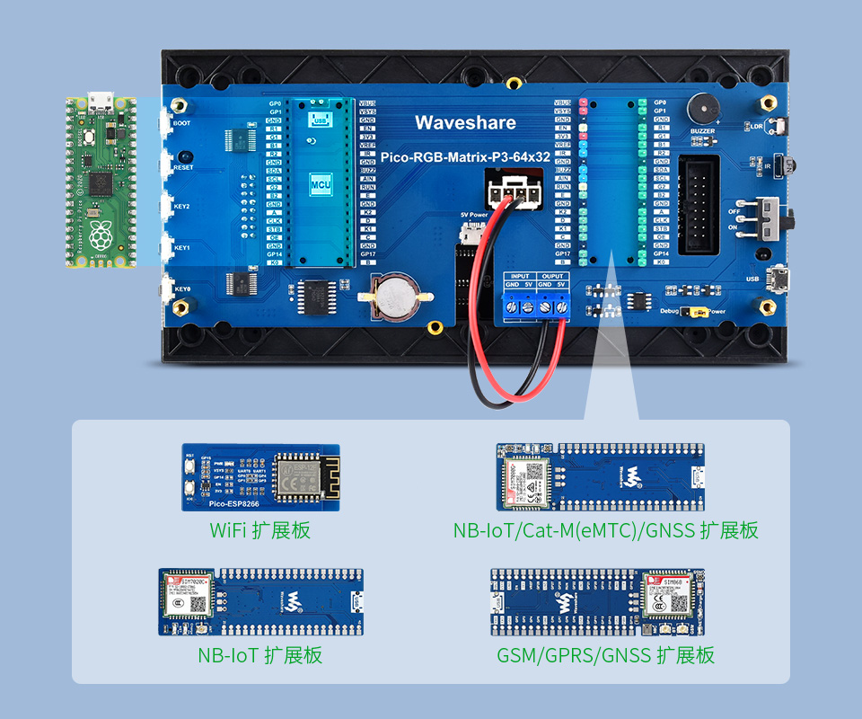 树莓派 Pico 全彩多功能电子时钟基于树莓派 Pico 接口设计
