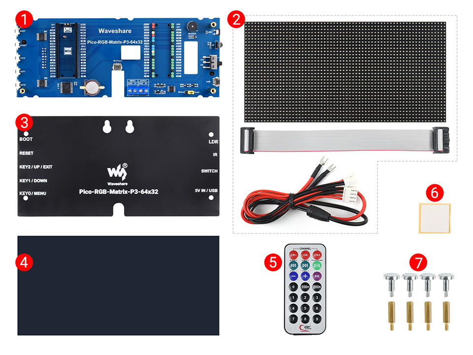 树莓派 Pico 全彩多功能电子时钟配置清单