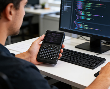 PocketTerm35 移动开发场景，手持设备进行Linux代码调试