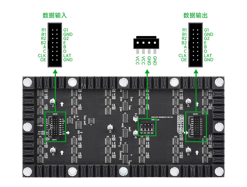 96×48 全彩 LED 柔性点阵显示屏基于接口定义