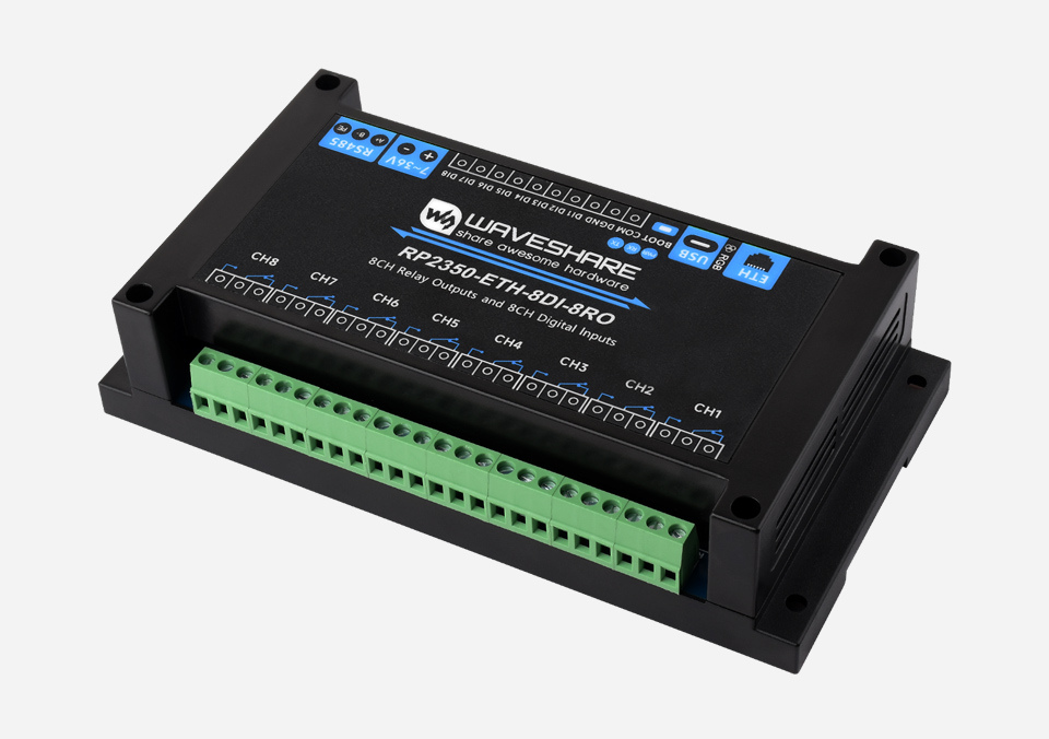 RP2350 工控板 工业级 8 路网络继电器主图