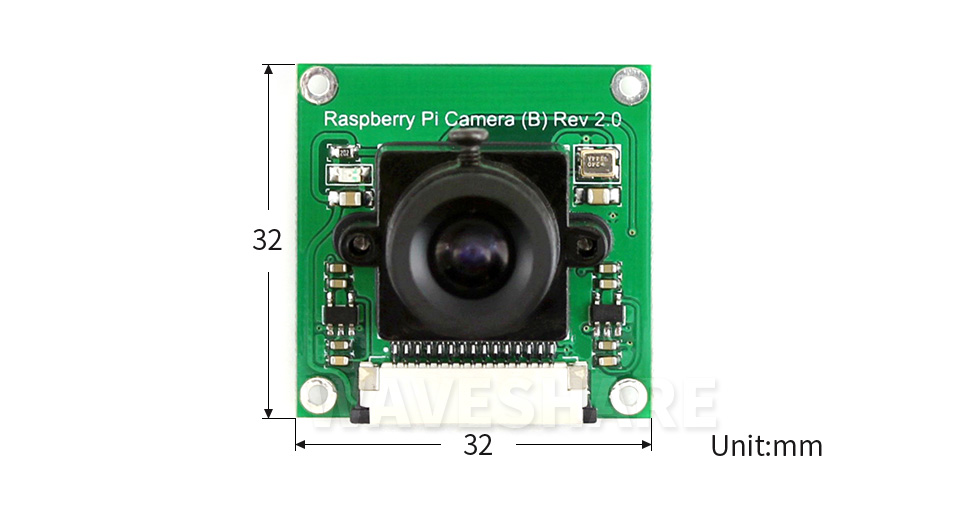 树莓派摄像头 B 型产品尺寸