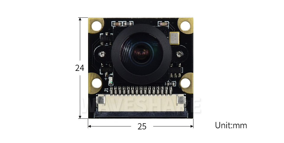 树莓派摄像头 H 型产品尺寸