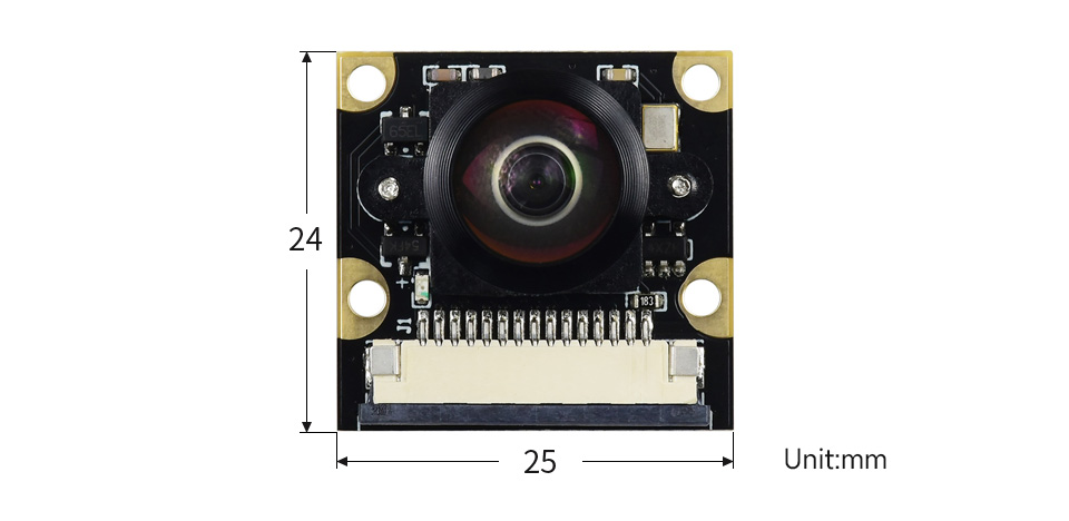 树莓派摄像头 M 型产品尺寸