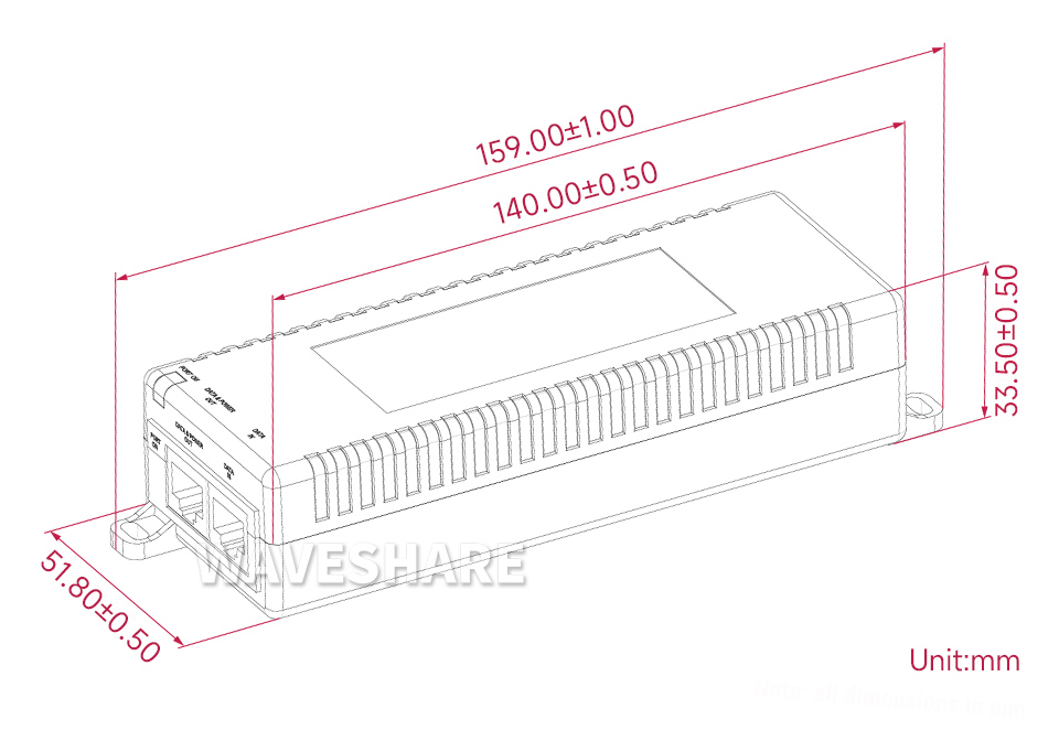 树莓派原装 PoE+ HAT 扩展板产品尺寸