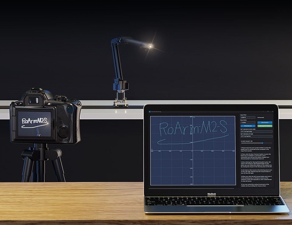 RoArm-M2-S 四自由度机械臂鼠标拖拽交互