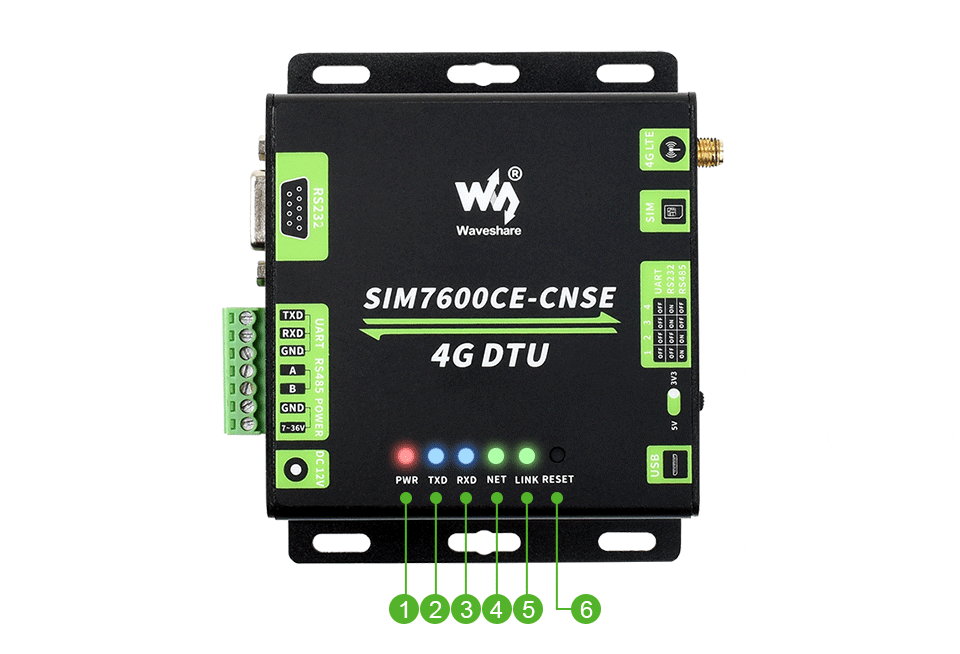 SIM7600CE-CNSE 4G DTU工业级4G DTU工作状态指示灯