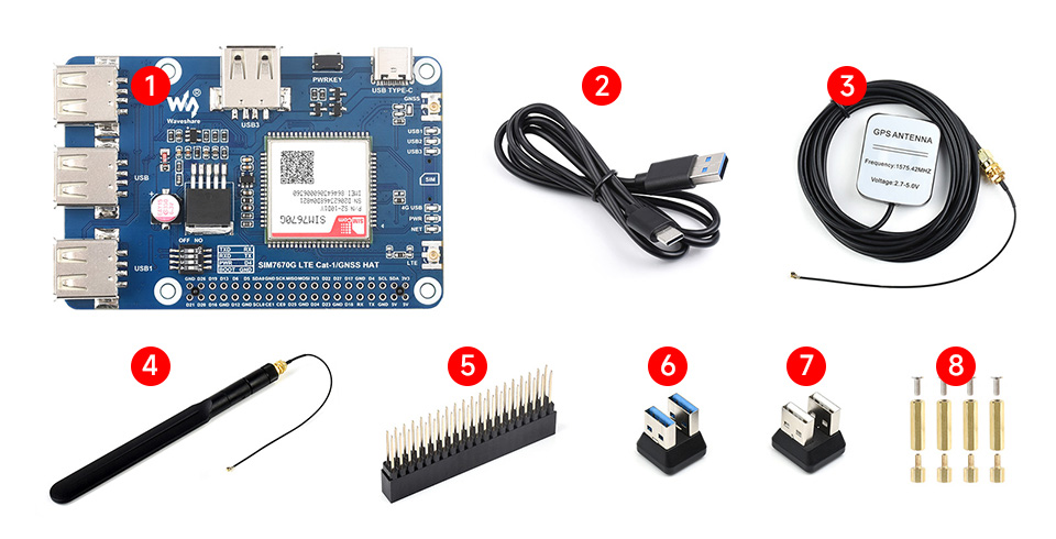 树莓派 Cat-1/GSM/GPRS 扩展板外形尺寸
