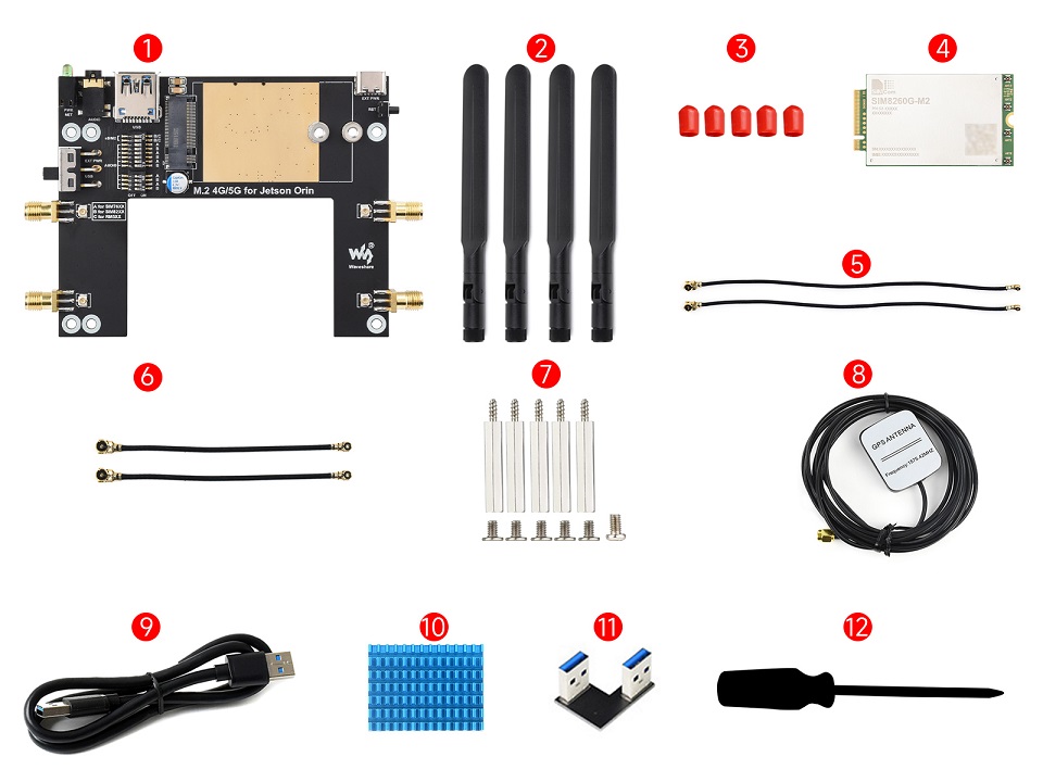 Jetson Orin 5G/4G/3G 扩展板配置清单