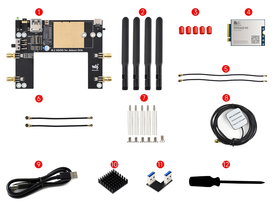 Jetson Orin 5G/4G/3G 扩展板配置清单