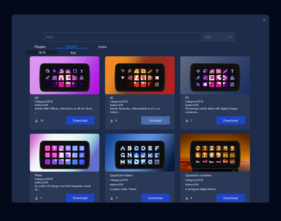 Waveshare SK18 多功能智能控制面板提供在线平台下载主题与插件，持续更新