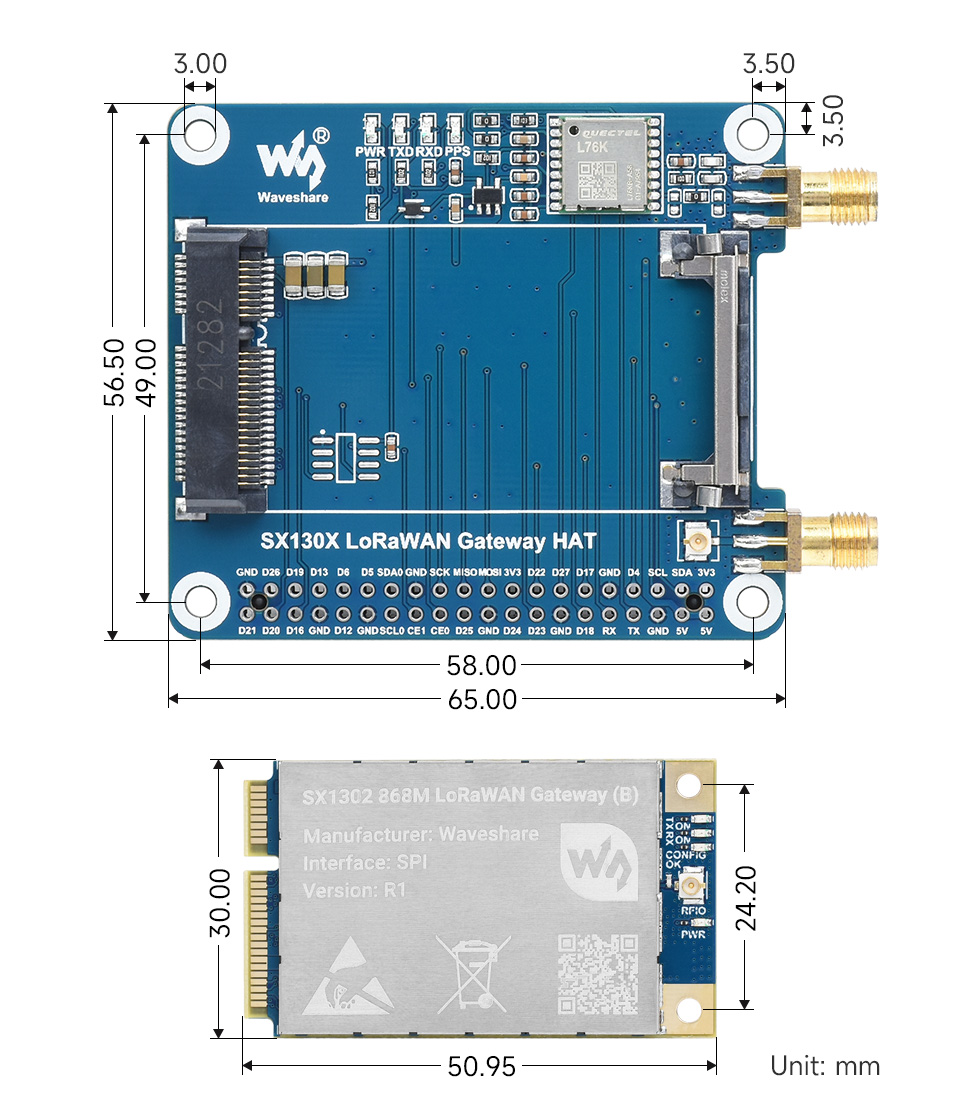 SX1302/3 LoRaWAN 网关模块