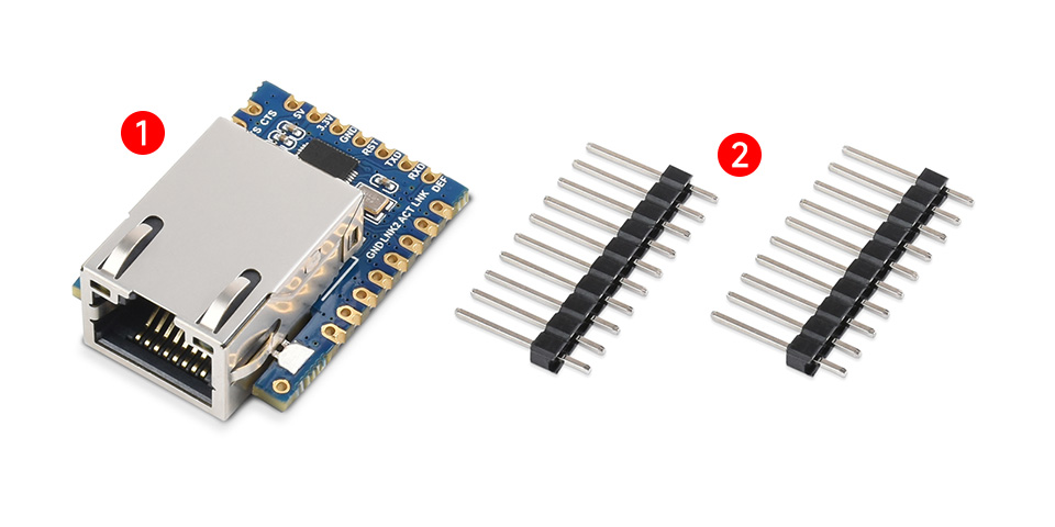 TTL 串口转以太网 迷你模块配置清单