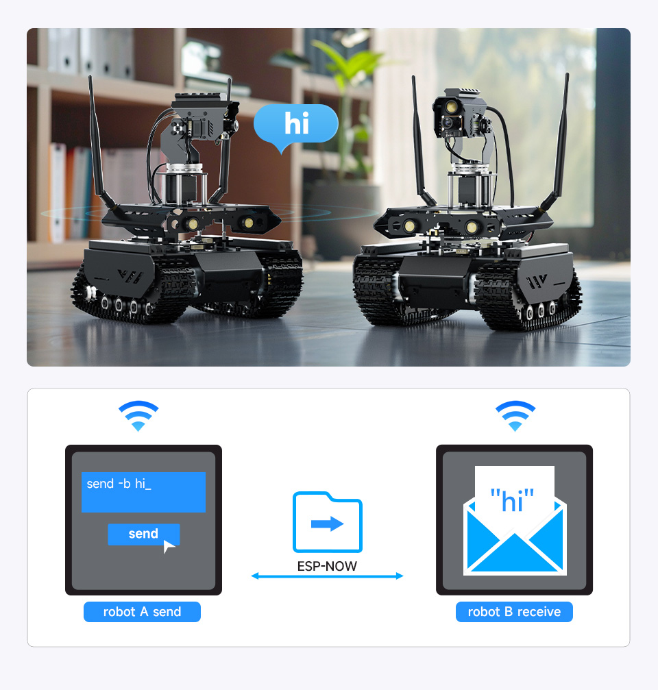 UGV Beast PT AI 机器人，六轮四驱开源移动机器人自组网通讯