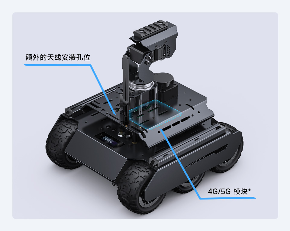 UGV Rover AI 机器人支持 4G/5G 扩展