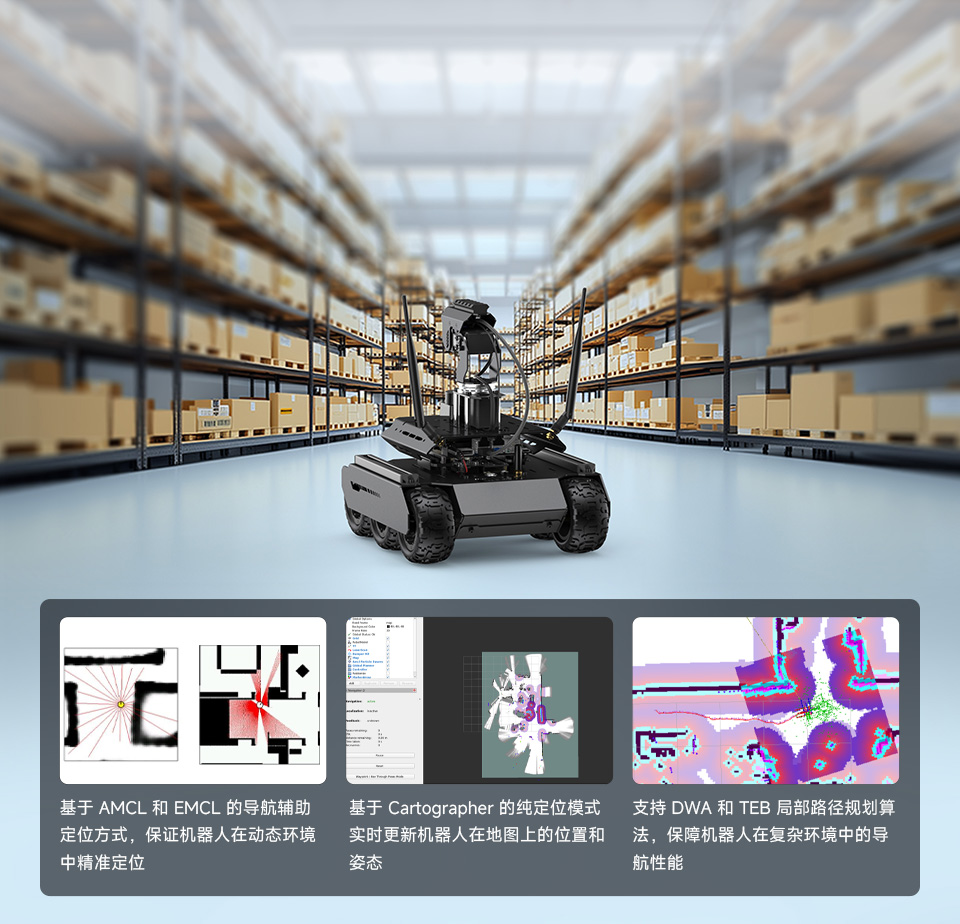 UGV Rover PT AI 机器人，六轮四驱开源移动机器人轻松升级战术扩展