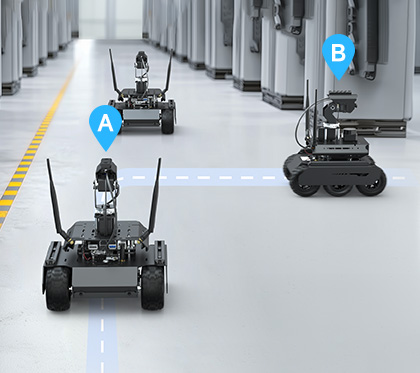 UGV Rover PT AI 机器人,六轮四驱开源移动机器人轻松升级战术扩展