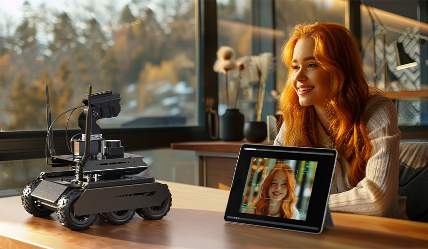 UGV Rover PT AI 机器人，六轮四驱开源移动机器人在野外复杂的地形中行使