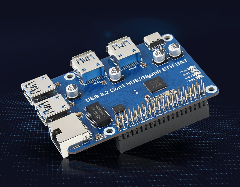 树莓派 USB 扩展板主图