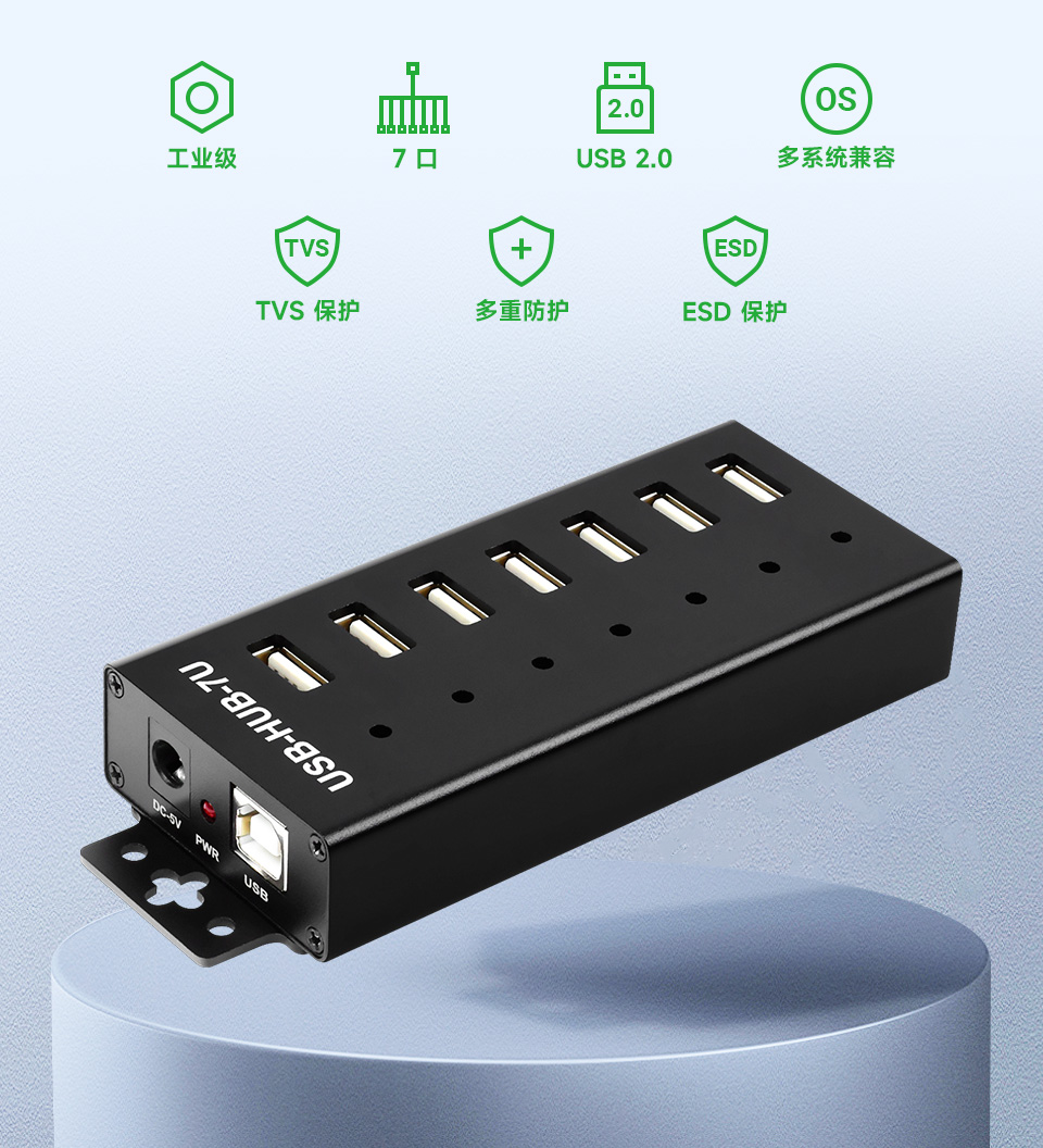 工业级 7 路 USB 集线器主图