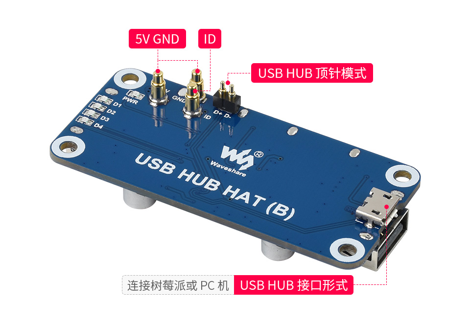 树莓派 USB HUB扩展板B型