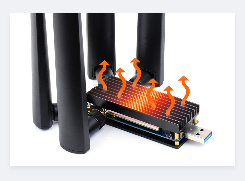 树莓派 5G 通信扩展板散热铝合金上下盖