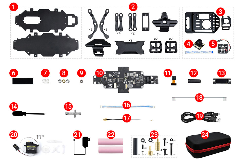 WAVEGO高自由度仿生四足机器狗配置清单