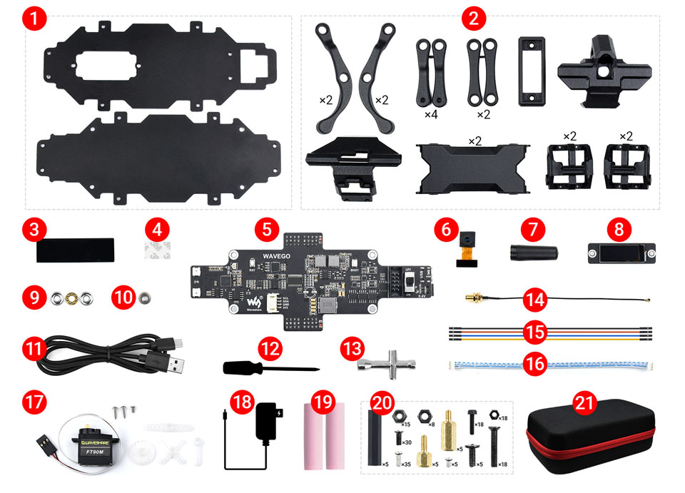 WAVEGO高自由度仿生四足机器狗配置清单
