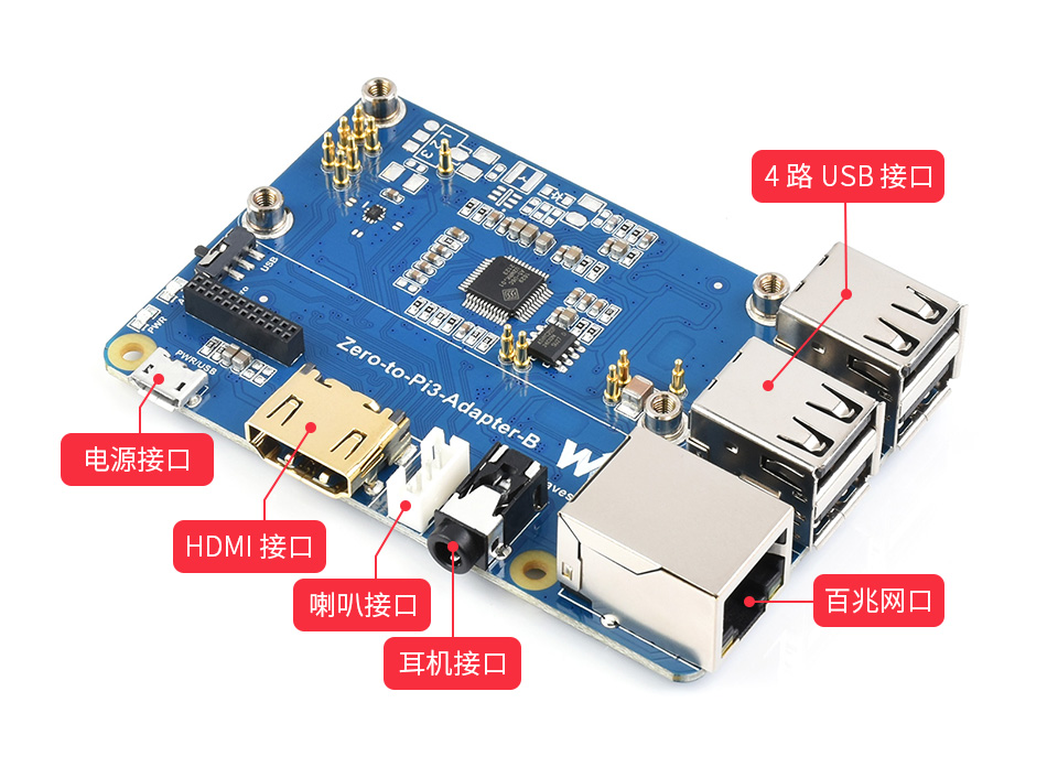 树莓派 zero 2 w 转 3B 扩展板
