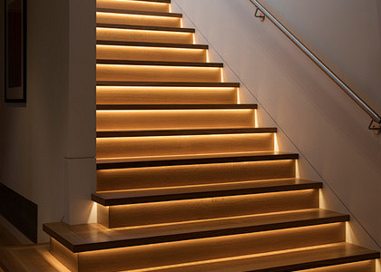 单色 COB 柔光灯带 楼梯台阶氛围照明应用展示