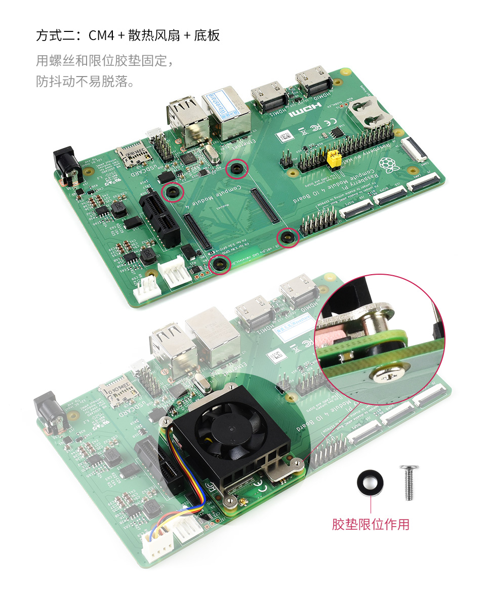 树莓派 CM4 专用风扇产品尺寸