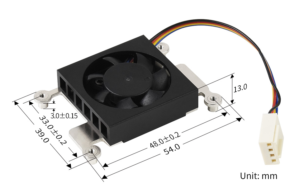 树莓派 CM4 专用风扇产品尺寸