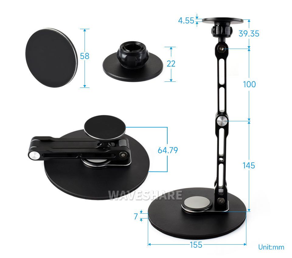 磁吸便携屏支架产品尺寸