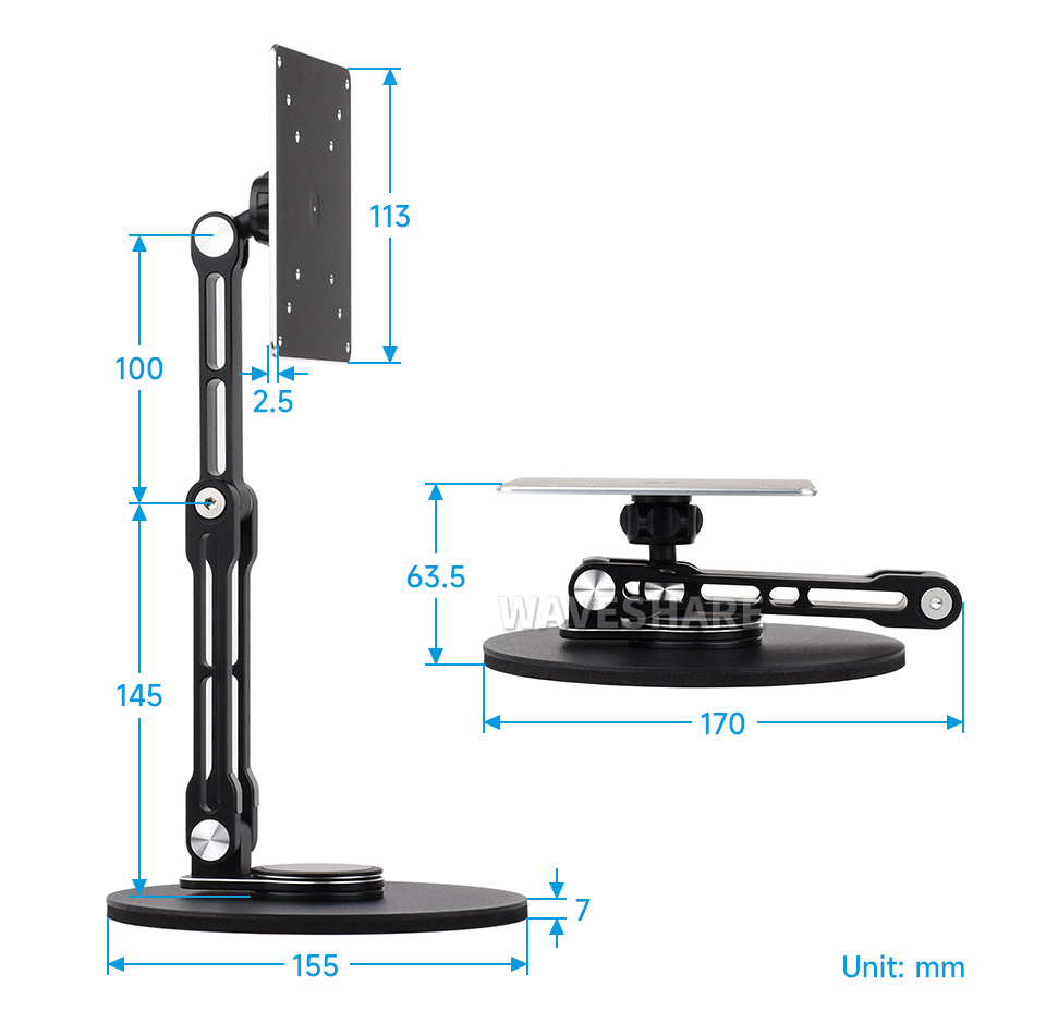 VESA 便携屏支架产品尺寸