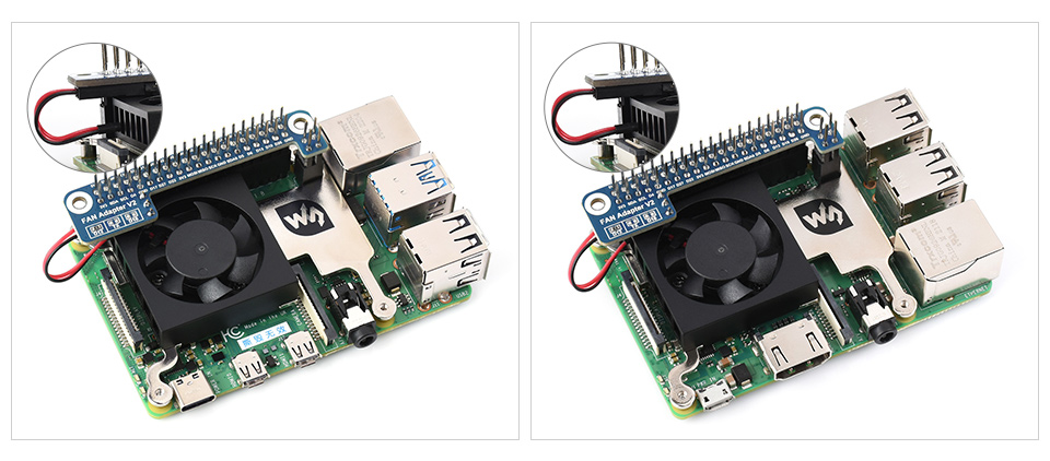树莓派CPU散热风扇支持树莓派效果