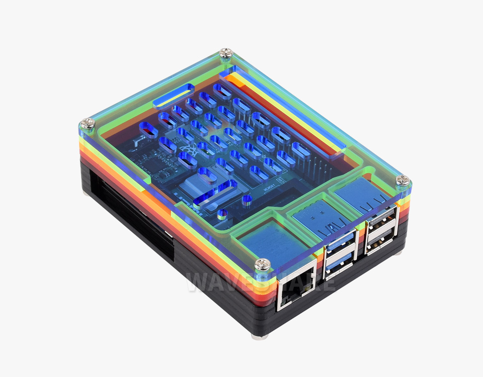 树莓派 5 彩虹亚克力外壳