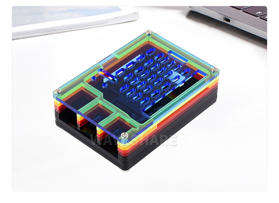树莓派 5 彩虹亚克力外壳产品展示