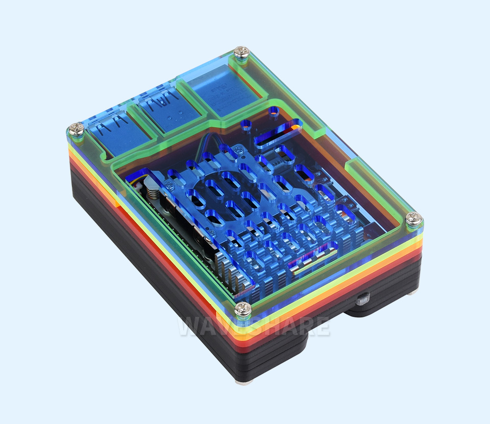 树莓派 5 彩虹亚克力外壳