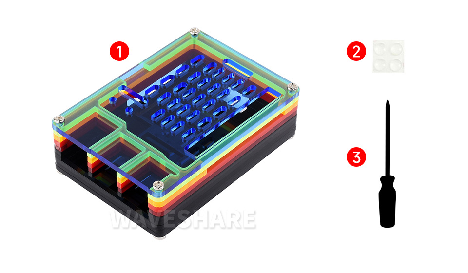 树莓派 5 彩虹亚克力外壳配置清单