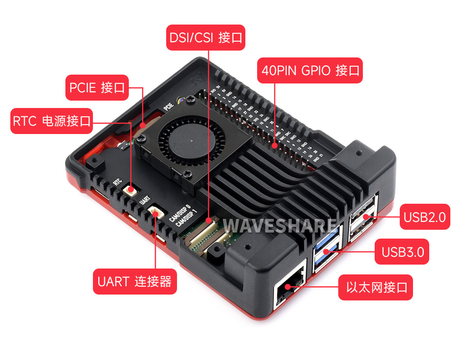 树莓派 5 铝合金外壳巧妙的孔位设计