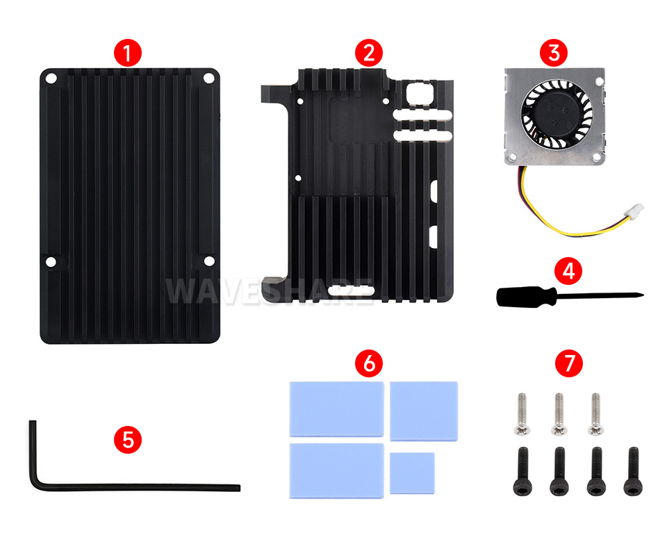 树莓派 5 铝合金散热外壳配置清单