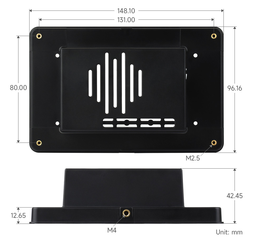 5 英寸触控屏标准版尺寸