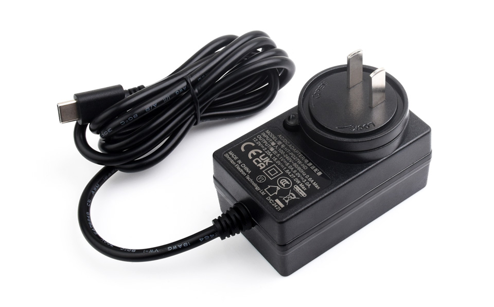 树莓派5适用的中规27W USB Type-C电源插头，线长1.2米，绕线完整