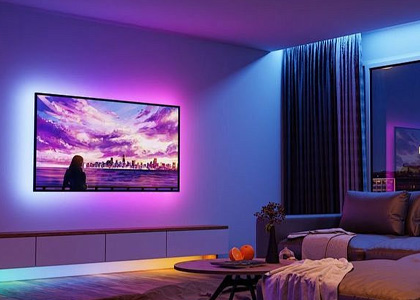 RGBWC 幻彩 COB 灯带  客厅电视背景墙氛围照明应用