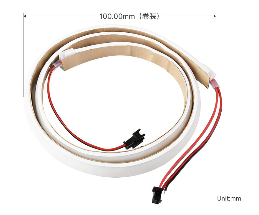 RGBWC 幻彩 COB 灯带产品尺寸 1米卷装尺寸参数